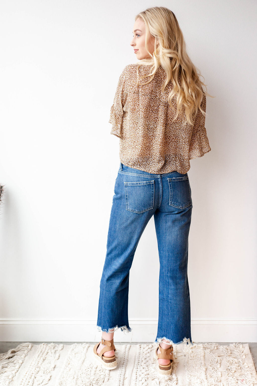 mode, soft + sheer leopard blouse