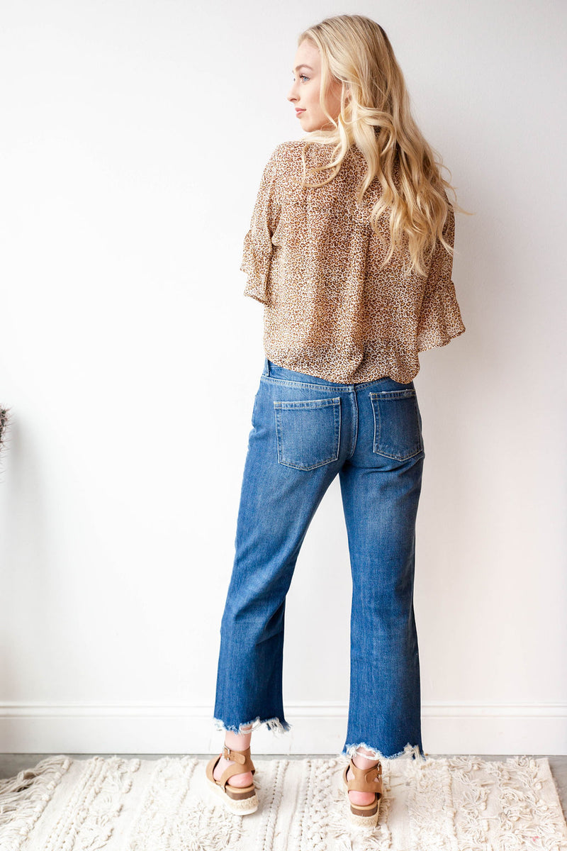 mode, soft + sheer leopard blouse