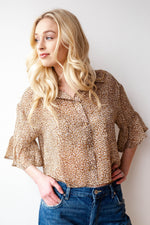 mode, soft + sheer leopard blouse