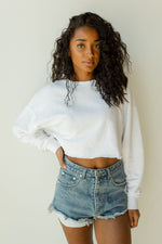 mode, in the raw cropped sweater