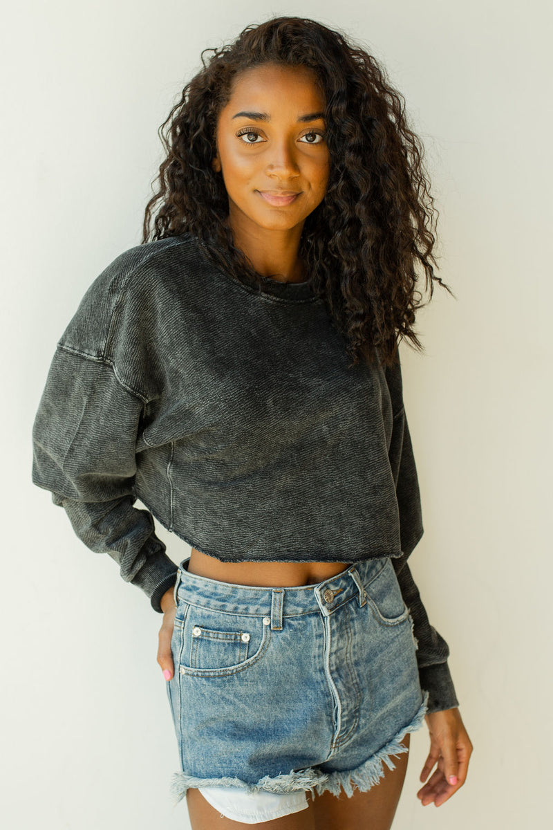 mode, in the raw cropped sweater