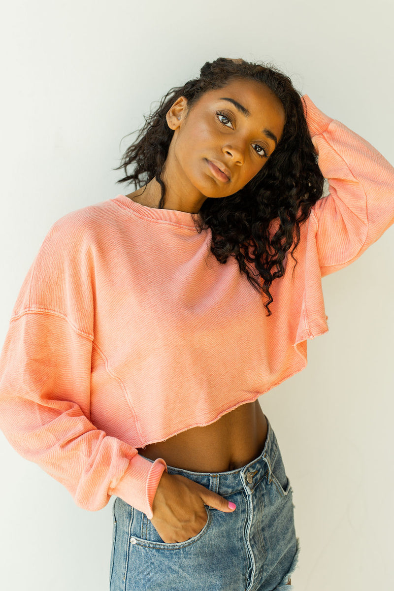 mode, in the raw cropped sweater