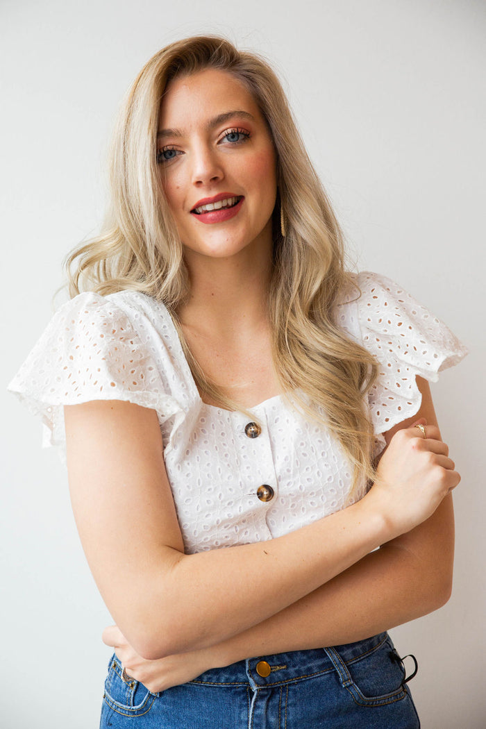 mode, eyelet crop tank