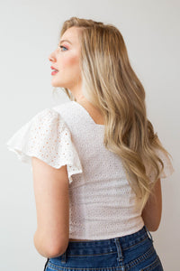 mode, eyelet crop tank