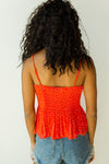 mode, red hot pleated tank
