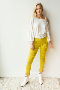 mode, electric distressed skinny