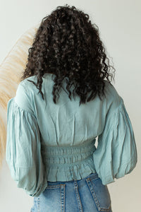 mode, Tara smocked waist blouse