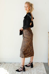 mode, encore midi woven skirt