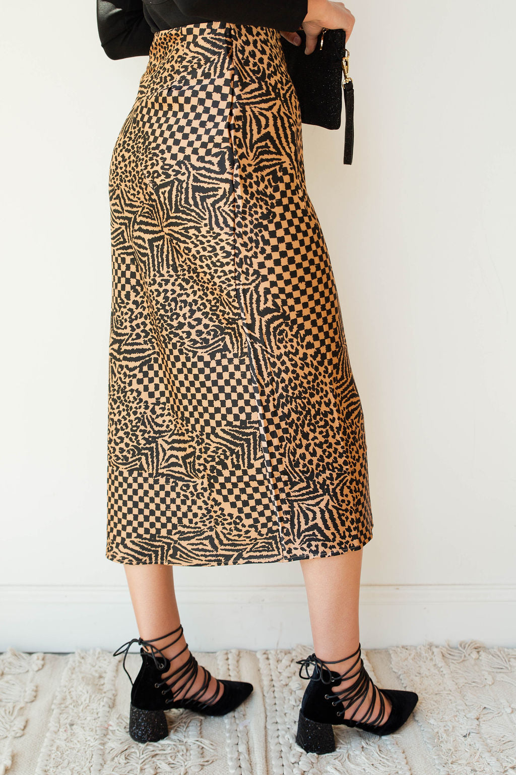 mode, encore midi woven skirt