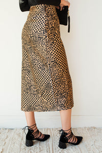 mode, encore midi woven skirt