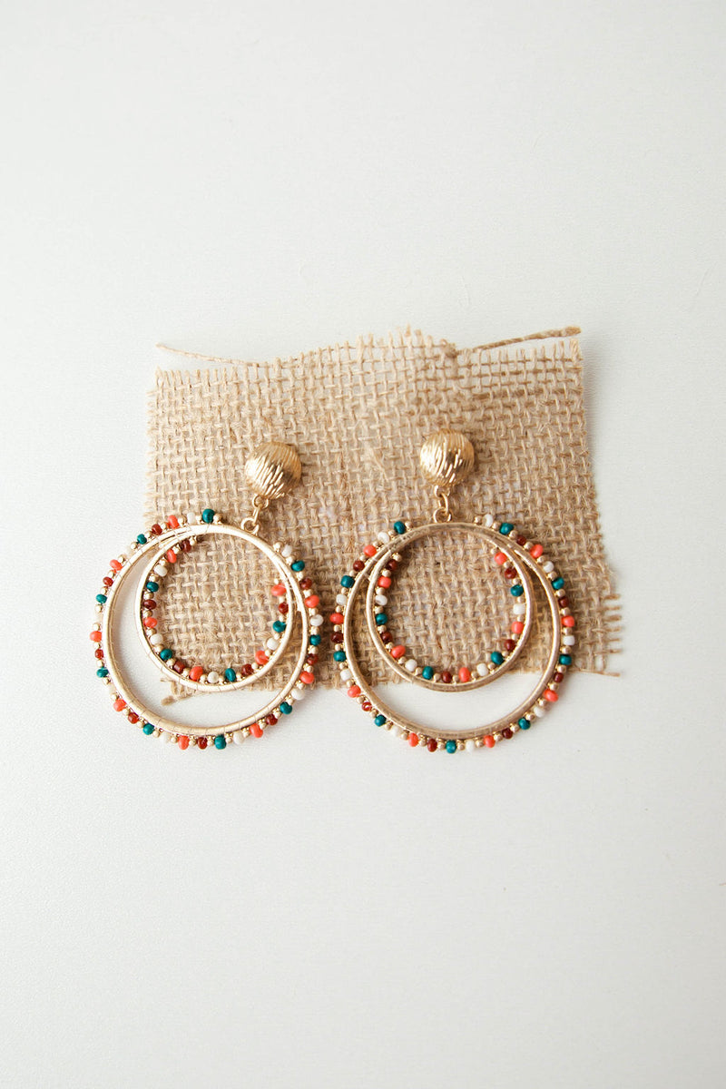 mode, color beaded double hoop