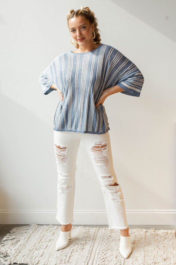 mode, Lauren stripe poncho