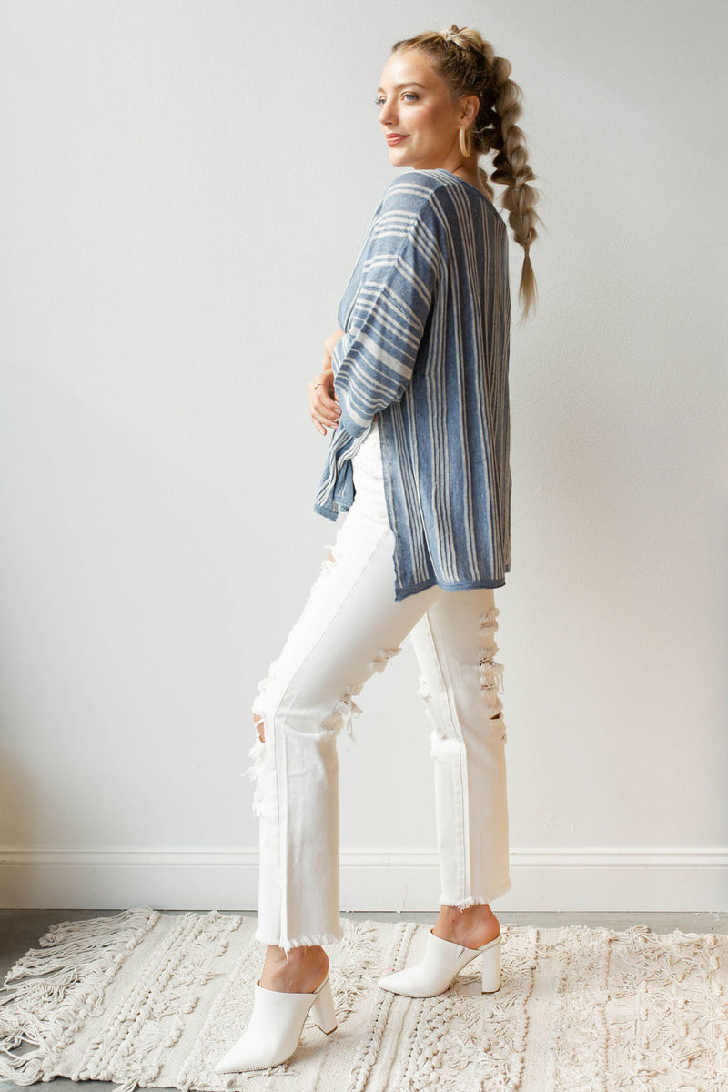 mode, Lauren stripe poncho