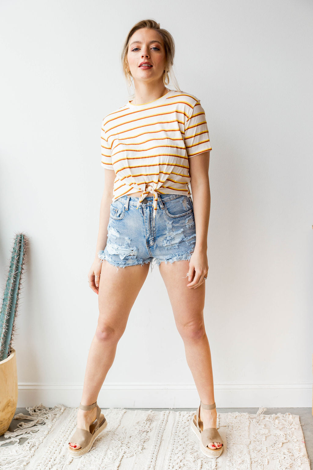 mode, gleam distress high rise denim
