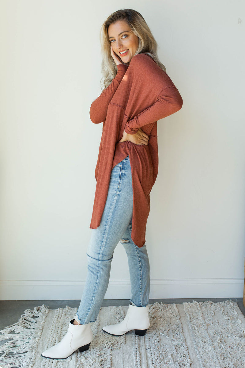 mode, tell tale tunic top