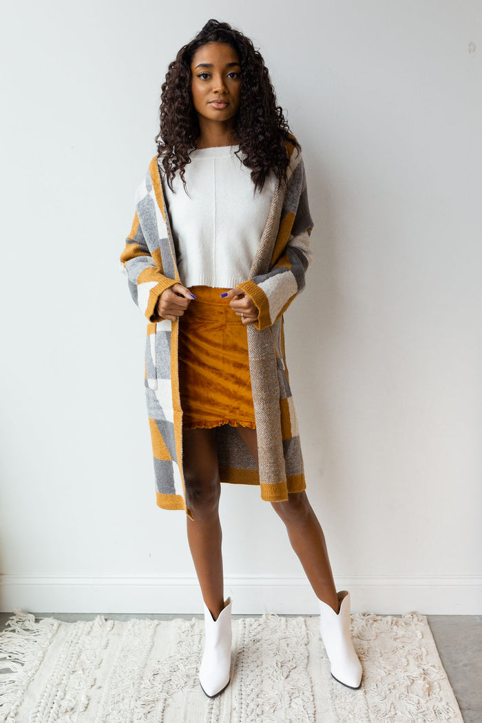 mode, mustard mix sweater