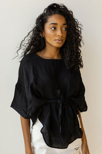 mode, make it work tie waist blouse