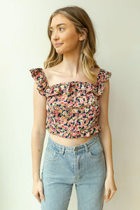 mode, flourish off shoulder crop