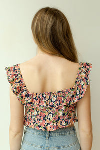 mode, flourish off shoulder crop