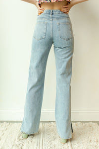 mode, side slit denim