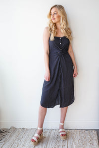 mode, twist front dainty dot dress