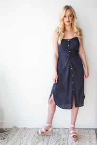 mode, twist front dainty dot dress