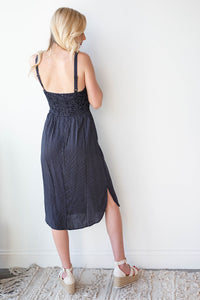 mode, twist front dainty dot dress