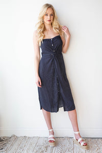 mode, twist front dainty dot dress
