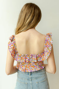 mode, flourish off shoulder crop