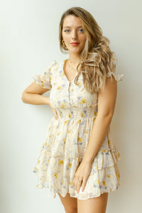 mode, moonlit floral dress