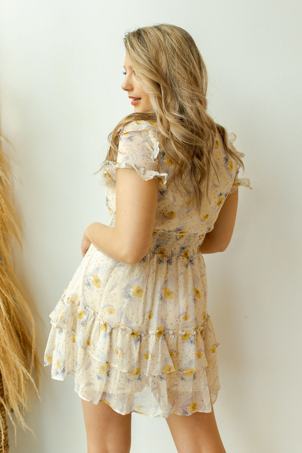 mode, moonlit floral dress