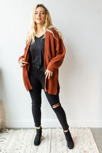 mode, right away chunky knit cardi