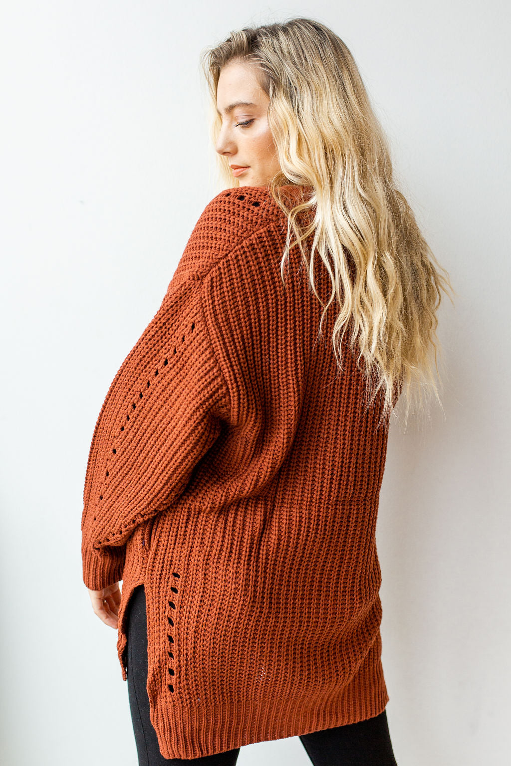 mode, right away chunky knit cardi