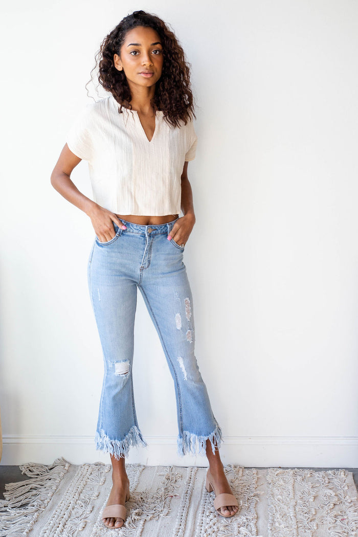 mode, ocean breeze crop blouse