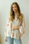mode, petal print kimono