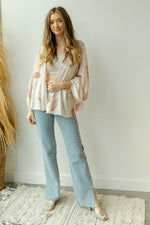 mode, petal print kimono