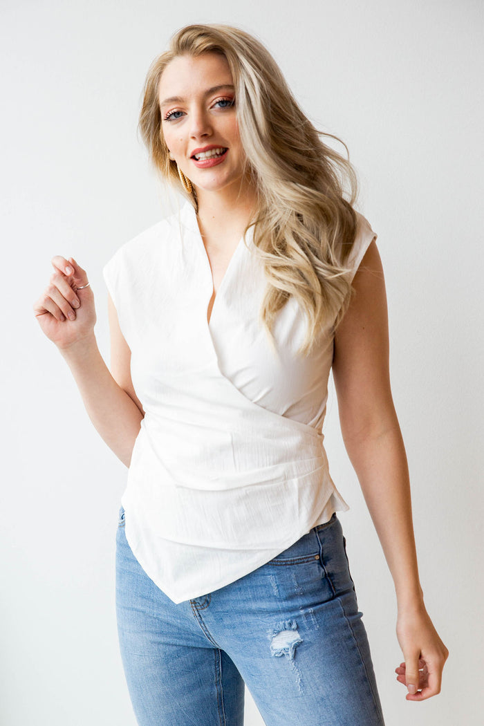 mode, wrap linen top