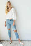 mode, half of my heart blouse