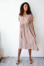 mode, muted sunset maxi dress