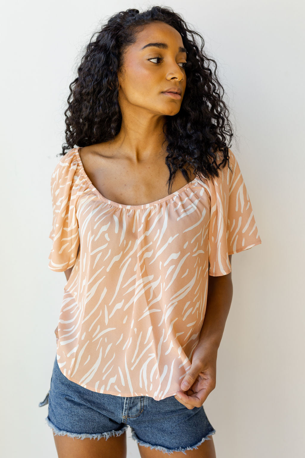 mode, just peachy top