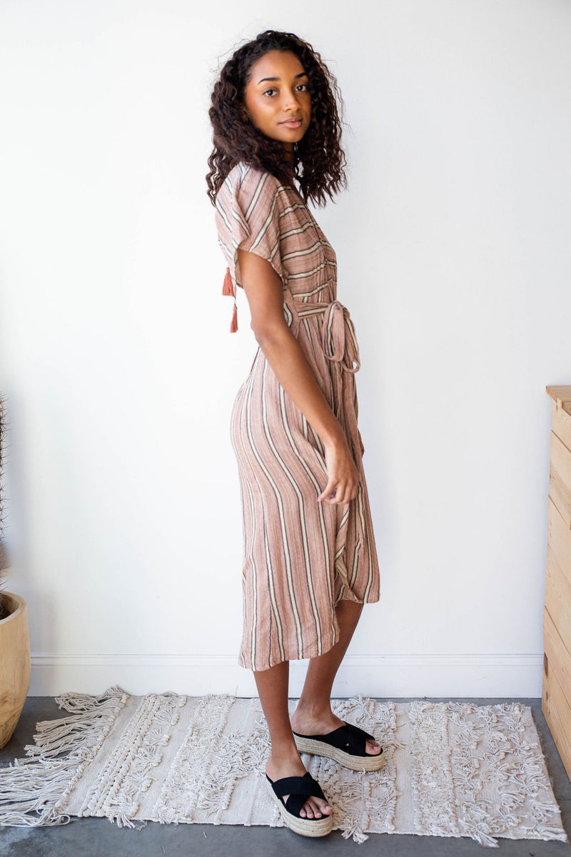 mode, muted sunset maxi dress