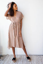 mode, muted sunset maxi dress
