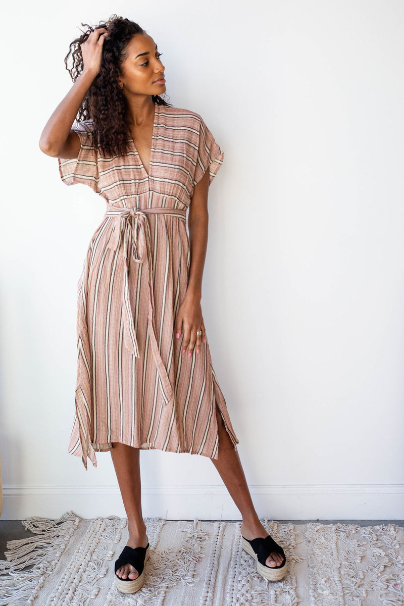 mode, muted sunset maxi dress