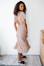 mode, muted sunset maxi dress