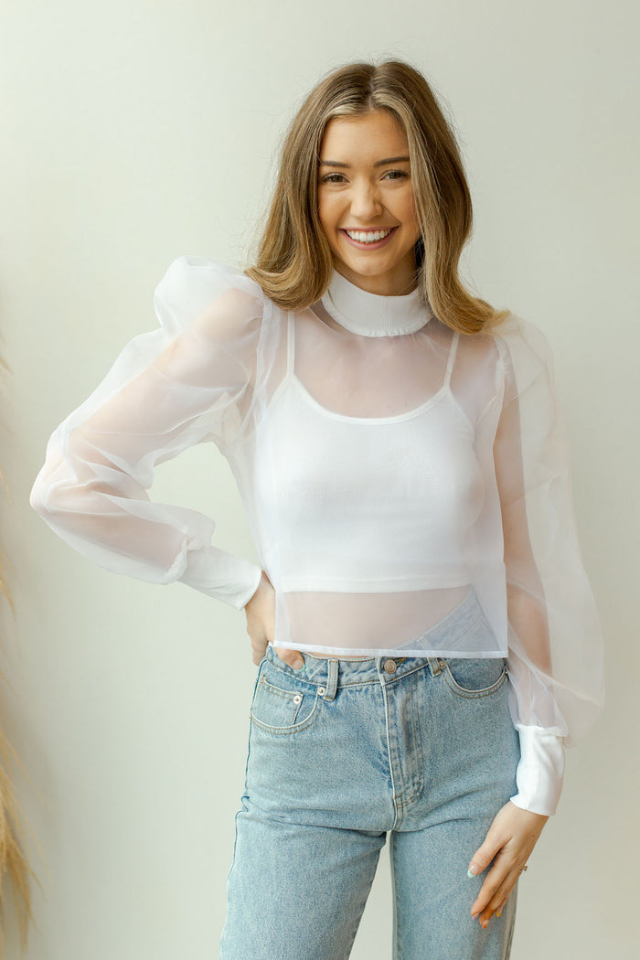 mode, organza top with cami