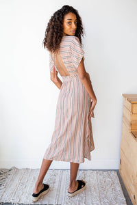 mode, muted sunset maxi dress