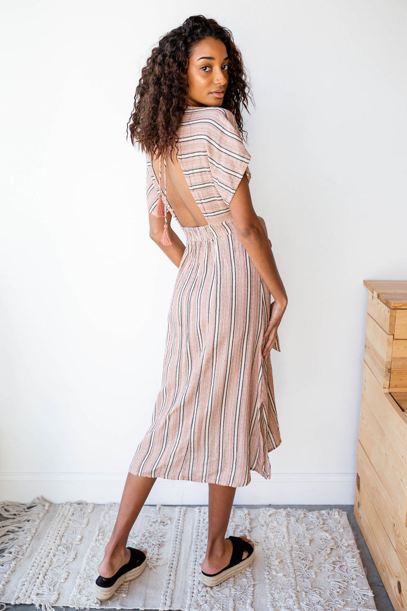 mode, muted sunset maxi dress