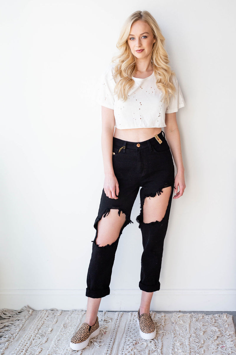 mode, little bit crop tee