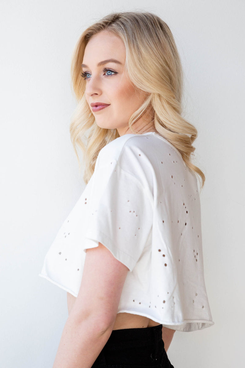 mode, little bit crop tee