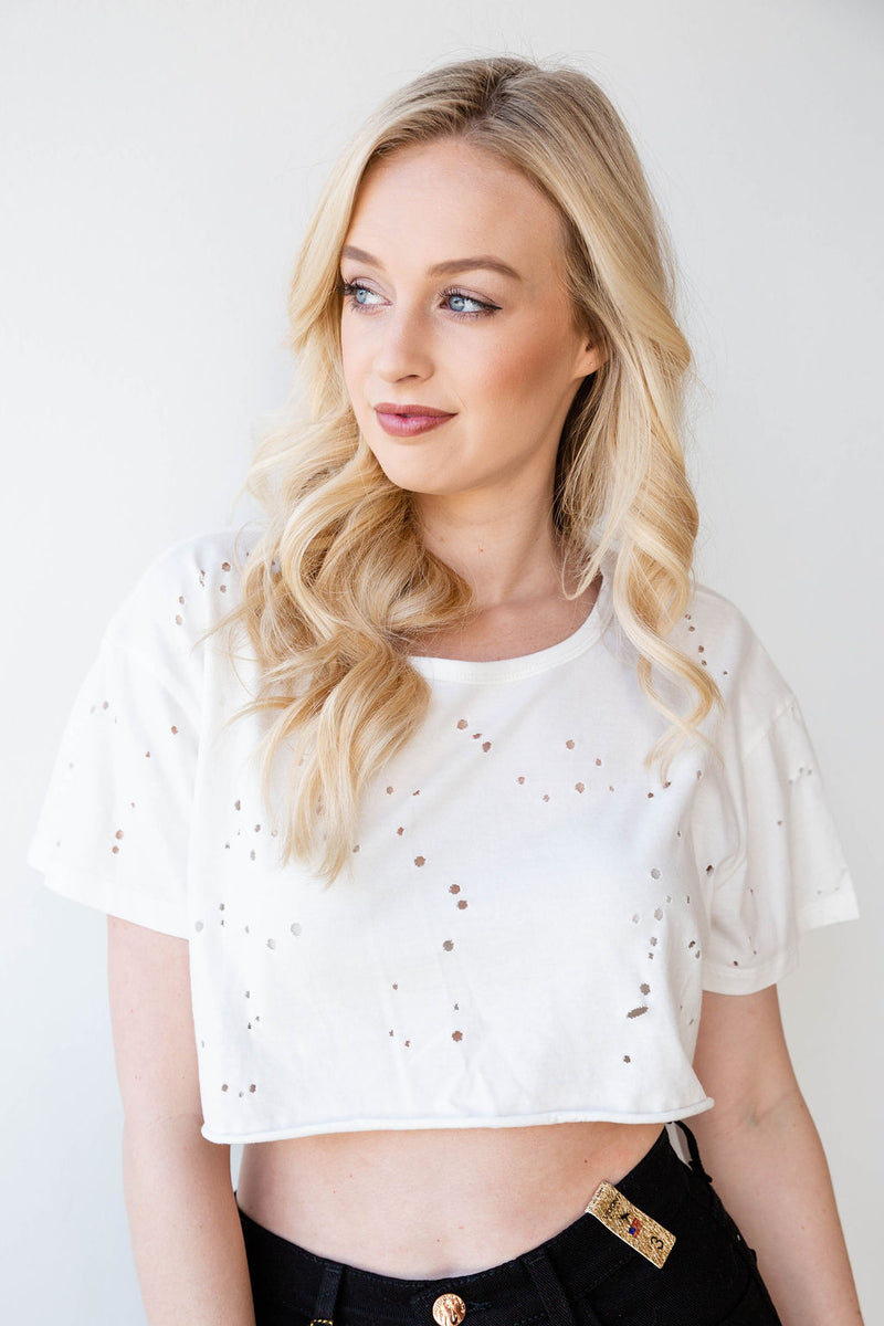 mode, little bit crop tee